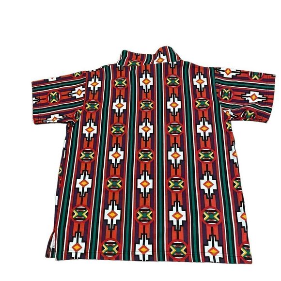 Vintage 90s Tribal Print Mock Turtleneck Pullover Medium - Picture 10 of 12